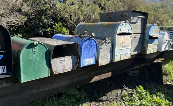 Row Of Colorful Mailboxes